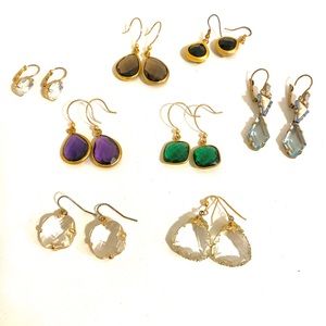 Earrings crystal multi eight pairs